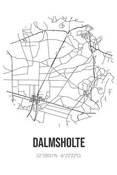 Dalmsholte (Overijssel) | Karte | Schwarz und Weiß von Rezona