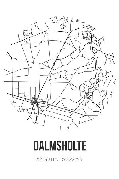 Dalmsholte (Overijssel) | Landkaart | Zwart-wit van Stad & Wand