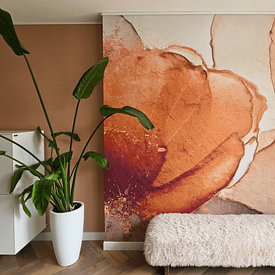 Kundenfoto: Botanical Brilliance VIII Botanical Beauty Abstraktes Aquarell in den Erdtönen Rostbraun, Terrakotta und funkelndem Gold von MadameRuiz, auf Tapete