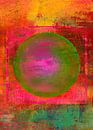 Illusion with circle green red pink by Claudia Gründler thumbnail