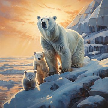 3 Polar bears by TheXclusive Art
