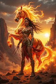 PYRALIA – The young woman with her horse of fire by INFERAURUM