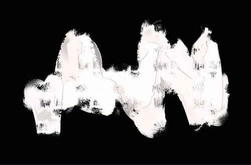 Abstract schilderij in zwart wit