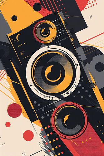 Abstract luidsprekers met Kleurrijk verfspatten