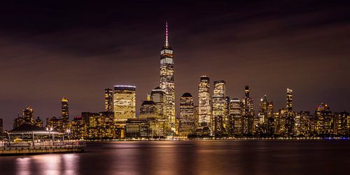 NYC Magische Nachtimpression - Panorama von Melanie Viola