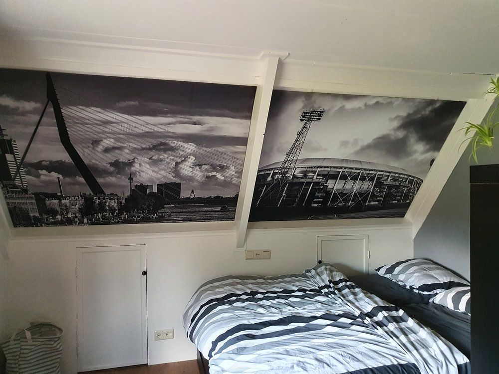 Erasmusbrug &amp; Noordereiland in Rotterdam | Zwart-Wit van Mark De Rooij