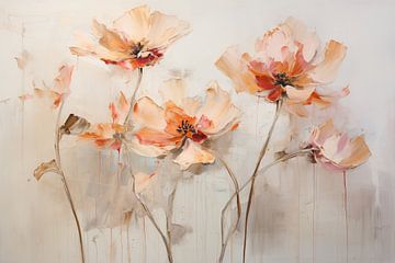 Fleurs sur Peinture Abstraite