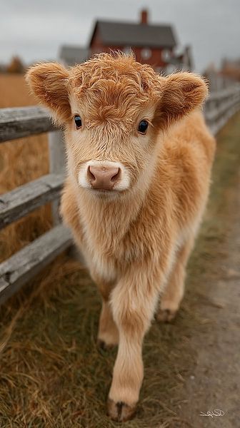Scotch highlander / Scotch highlander calf by Gelissen Artworks
