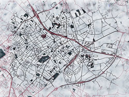 Kaart van Moeskroen in de stijl 'White Winter'