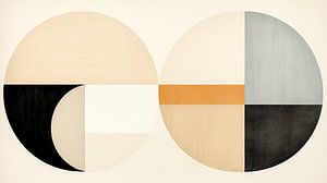 Composition abstraite de deux cercles sur Vlindertuin Art
