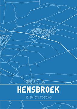 Blaupause | Karte | Hensbroek (Noord-Holland) von Rezona