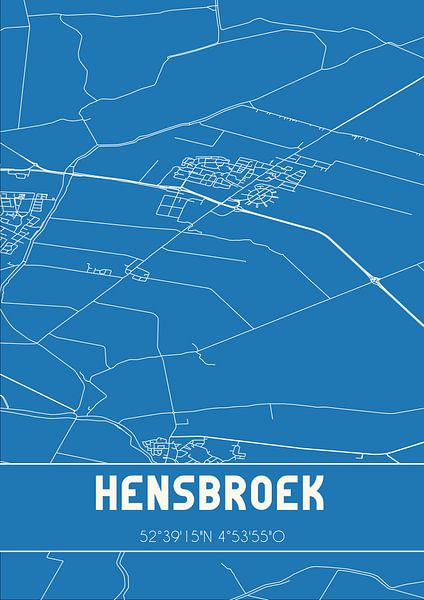 Blueprint | Map | Hensbroek (North Holland) by Prints of Place