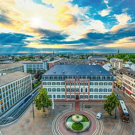 Darmstadt von oben - faszinierender Blick vom Ludwigsdenkmal von pixxelmixx