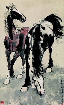 Twee paarden, Xu Beihong, 1944 van Atelier Liesjes