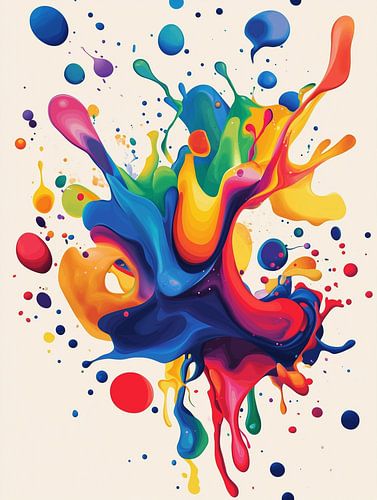 Kleurrijke explosie van kleur in regenboogtinten