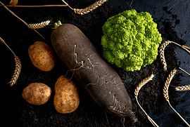 black redish, potato, wheat by Olha Rohulya