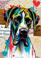 Deutsche Dogge im bunten Graffiti-Stil