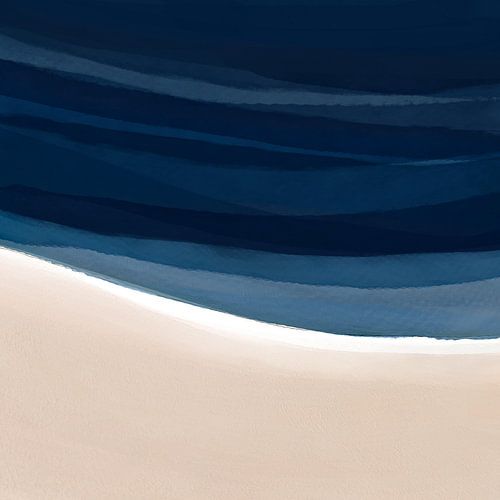 Minimal Strand Abstract 1 | Indigo en Tan