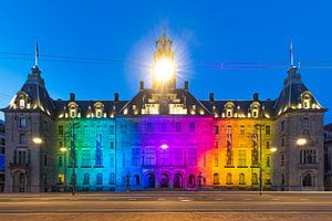 Das Rathaus auf dem Coolsingel in Rotterdam als Songfestival-Ausgabe