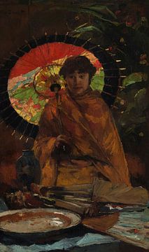 Meisje met Japanse parasol, Willem de Zwart