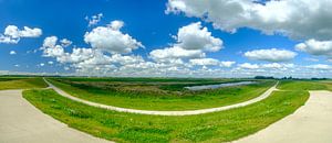 Reevediep waterway near Kampen in the IJsseldelta panorama