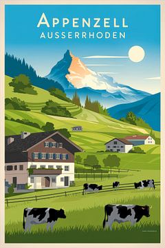 Appenzell Ausserrhoden Vintage Reisposter van Poster Art Shop