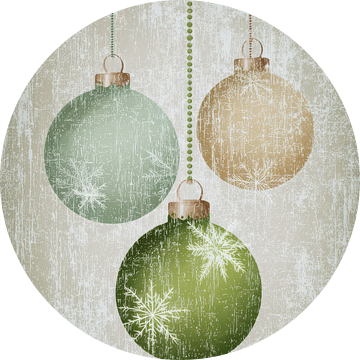 Kerstballen Vintage Stijl met IJskristallen