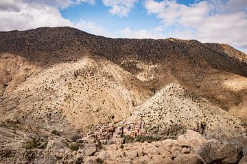 Village between the mountains, Atlas mountains by Evelien Oerlemans