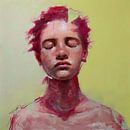 Expressief en kleurrijk portret uit de reeks “Rainbow: impressions”. van Ron van Vliet thumbnail