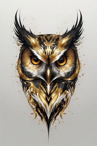 Gouden Uilenhoofd met Dynamische Textuur