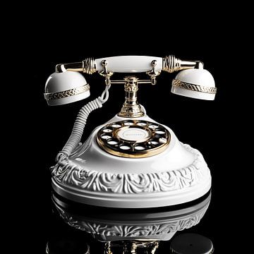 Oude telefoon klassiek goud luxe portret van TheXclusive Art