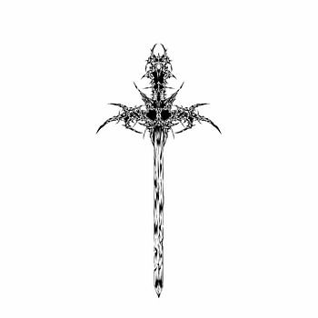 skull sword - aggressive medieval weapon