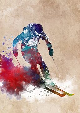 Ski sport kunst #ski #sport van JBJart Justyna Jaszke