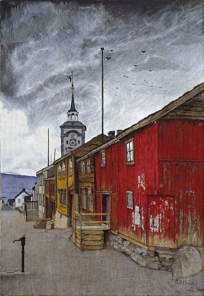 Harald Sohlberg~Straße in R248;Rose von finemasterpiece