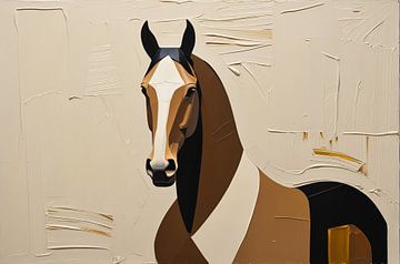Kubistisch paard in minimalistische stijl van Art & Soul Creations