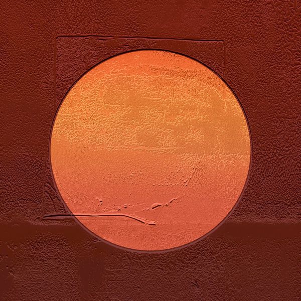 Modern Japandi sun abstraction in earth colours by FRESH Fine Art
