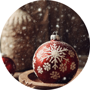 Kerstbal in Warme Wintersetting Nostalgische Sfeer