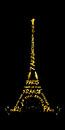 Digital-Art Eiffelturm | schwarz & gold von Melanie Viola Miniaturansicht