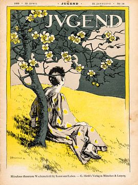 Jugendstil, Vintage tijdschrift cover Jugend 30 April 1898
