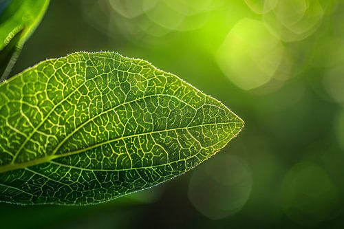 Gedetailleerde close-up van een groen blad