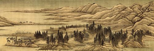 Dong Yuan,bossen bij het meer, Chinees Landschap