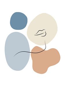 Her - Abstracte print met zachte kleuren