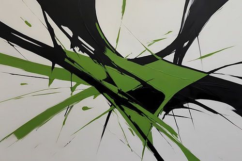 Groene en Zwarte Abstracte Dynamiek