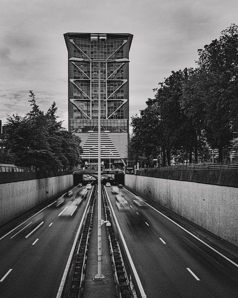 A12 La Haye en noir et blanc par Chris Koekenberg