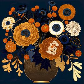 Art Nouveau bouquet on vase by Lauri Creates