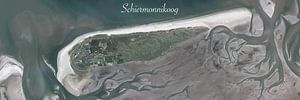 Panoramic aerial photo of Schiermonnikoog by Maps Are Art