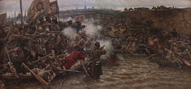 Vasily Surikov - La conquête de la Sibérie par Yermak, 1895 sur Atelier Liesjes