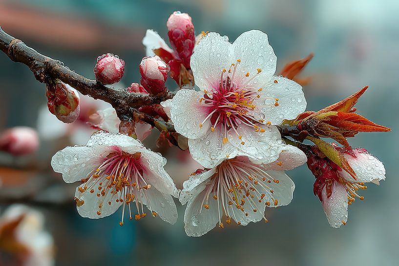 peinture fleur japonaise Sakura par Egon Zitter