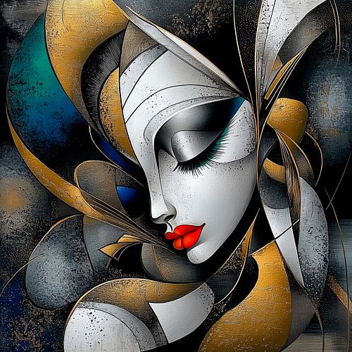 Abstract cubist portrait