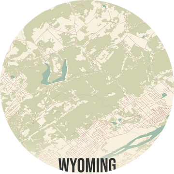 Vintage landkaart van Wyoming (Pennsylvania), USA. van Rezona